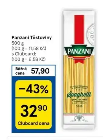 Tesco Panzani Těstoviny nabídka