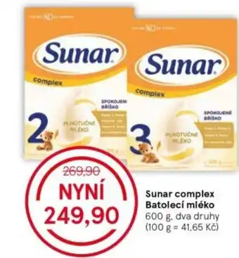 Tesco Sunar complex Batolecí mléko nabídka