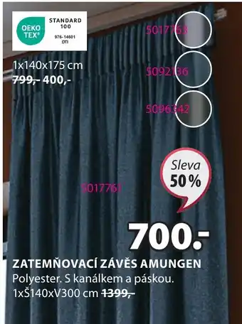 JYSK ZATEMŇOVACÍ ZÁVĚS AMUNGEN nabídka
