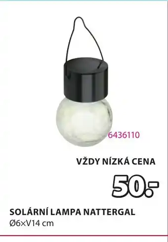 JYSK SOLÁRNÍ LAMPA NATTERGAL nabídka