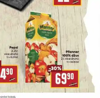 Billa Pfanner 100% džus nabídka