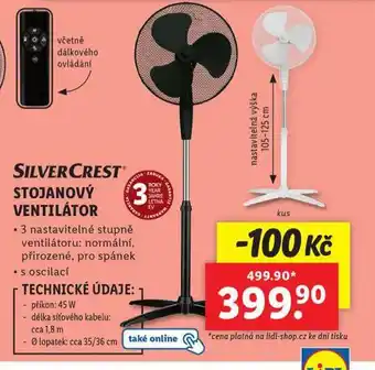 Lidl Stojanový ventilátor nabídka