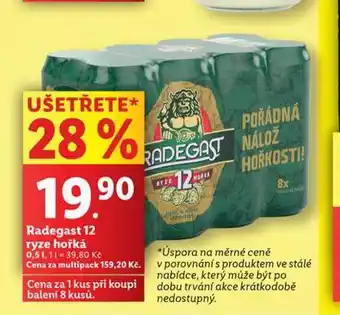 Lidl Pivo radegast ryze hořká 12 nabídka