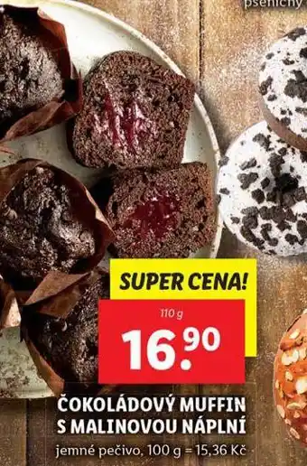 Lidl Čokoládový muffin s malinovou náplní nabídka