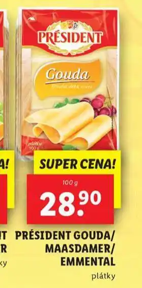 Lidl Président gouda / maasdamer / emmental nabídka