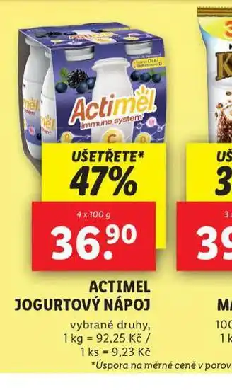 Lidl Actimel jogurtový nápoj nabídka