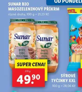 Lidl Sunar bio masozeleninový příkrm nabídka