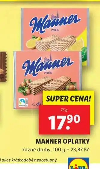 Lidl Manner oplatky nabídka