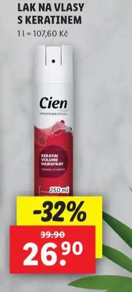 Lidl Cien lak na vlasy s keratinem nabídka