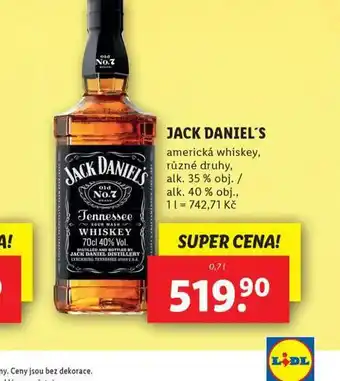 Lidl Jack daniel´s nabídka