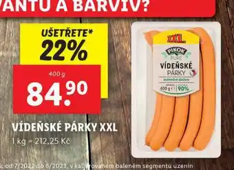 Lidl Vídeňské párky nabídka