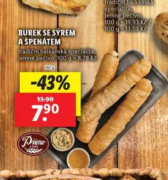 Lidl Burek se sýrem a špenátem nabídka