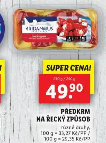 Lidl Předkrmy na řecký způsob nabídka