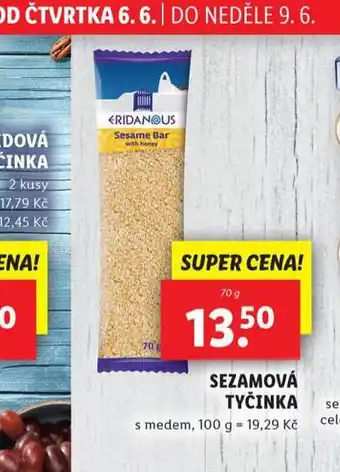 Lidl Sezamová tyčinka nabídka