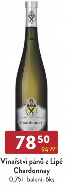 Qanto Vinařství pánů z Lipé Chardonnay 0,75L nabídka