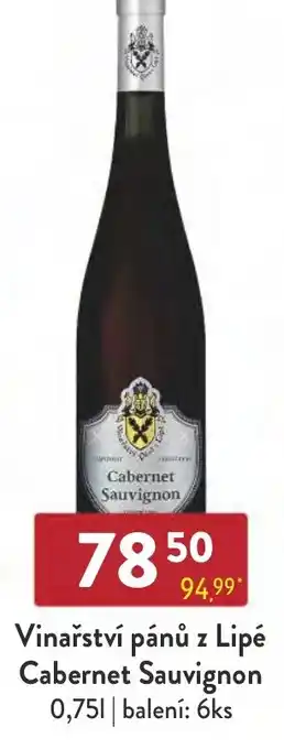 Qanto Vinařství pánů z Lipé Cabernet Sauvignon 0,75L nabídka