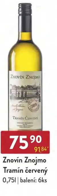 Qanto Znovín Znojmo Tramín červený 0,75L nabídka