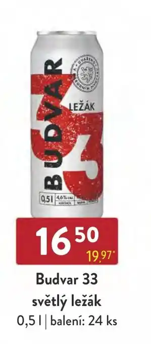 Qanto Budvar 33 světlý ležák 0.5L nabídka