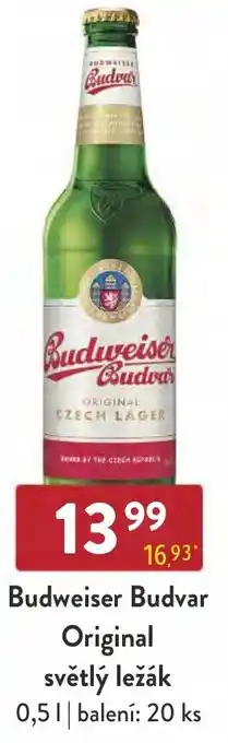 Qanto Budweiser Budvar Original světlý ležák 0.5L nabídka