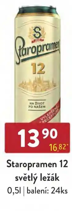 Qanto Staropramen 12 světlý ležák 0,5L nabídka