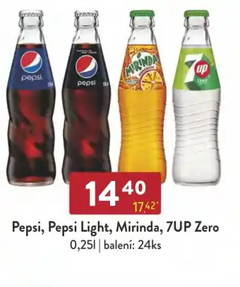 Qanto Pepsi, Pepsi Light, Mirinda, 7UP Zero 0.25L nabídka