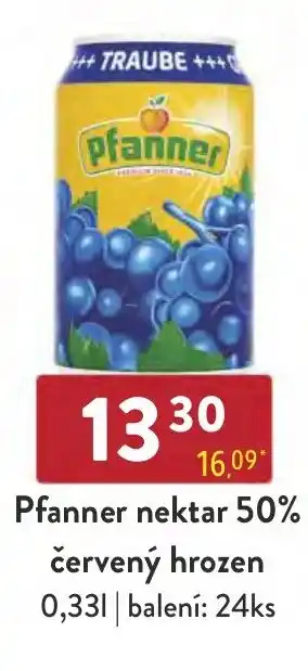 Qanto Pfanner nektar 50% červený hrozen 0,33L nabídka