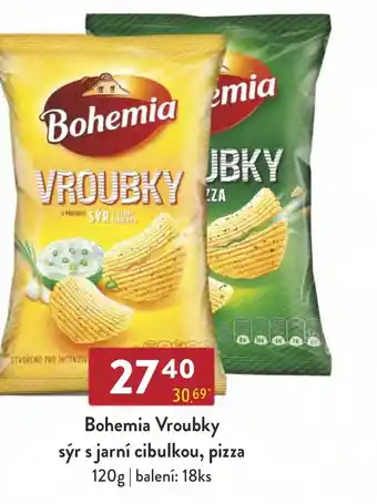 Qanto Bohemia Vroubky sýr s jarní cibulkou, pizza nabídka