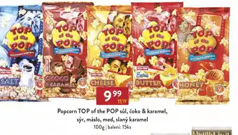 Qanto Popcorn TOP of the POP sůl, čoko & karamel, sýr, máslo, med, slaný karamel nabídka