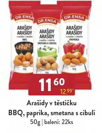 Qanto Arašídy v těstíčku BBQ, paprika, smetana s cibulí nabídka