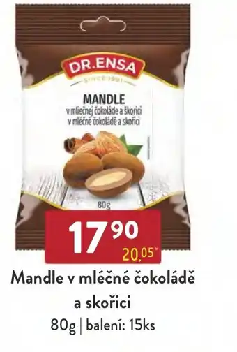 Qanto Mandle v mléčné čokoládě a skořici nabídka