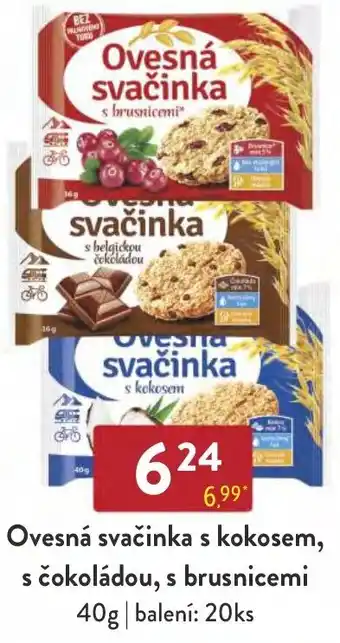 Qanto Ovesná svačinka s kokosem, s čokoládou, s brusnicemi nabídka