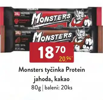 Qanto Monsters tyčinka Protein jahoda, kakao nabídka