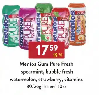 Qanto Mentos Gum Pure Fresh spearmint, bubble fresh watermelon, strawberry, vitamins nabídka