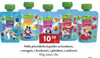 Qanto Hello přesnídávka kapsička se švestkami, s mangem, s broskvemi, s jahodami, s malinami nabídka