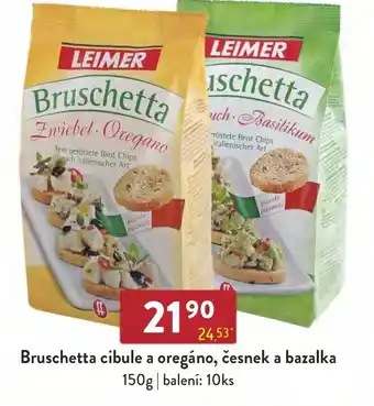 Qanto Bruschetta cibule a oregáno, česnek a bazalka nabídka