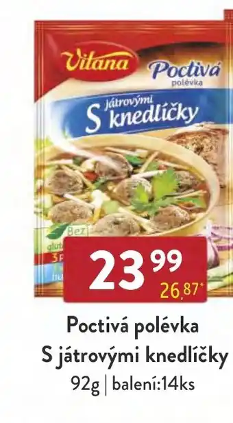 Qanto Poctivá polévka S játrovými knedlíčky nabídka