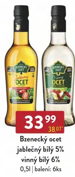 Qanto Bzenecký ocet jablečný bílý 5% vinný bílý 6% 0.5L nabídka