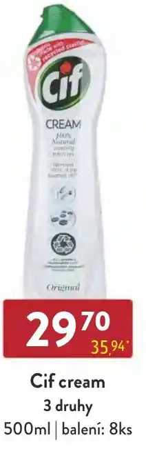 Qanto Cif cream 3 druhy nabídka