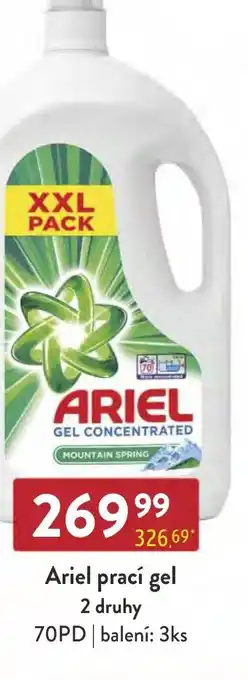 Qanto Ariel prací gel 2 druhy nabídka