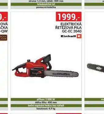 Baumax Elektrická řetězová pila nabídka