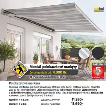 Bauhaus Polokazetová markýza nabídka