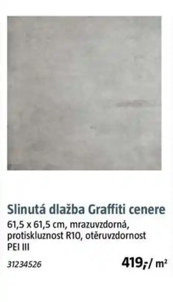 Bauhaus Slinutá dlažba Graffiti cenere nabídka