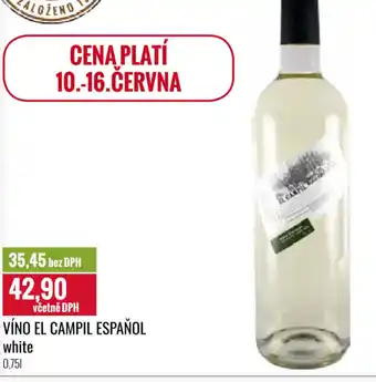 Ratio VÍNO EL CAMPIL ESPAÑOL white 0,75L nabídka