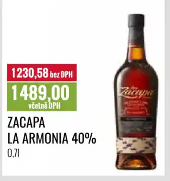 Ratio ZACAPA LA ARMONIA 40% 0.7l nabídka