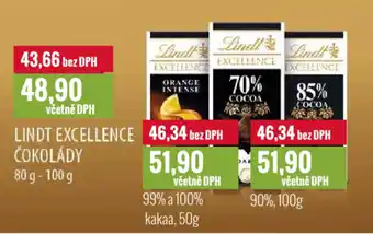 Ratio LINDT EXCELLENCE ČOKOLÁDY nabídka