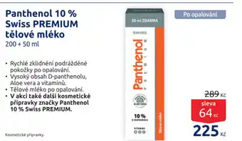 Benu Panthenol 10% Swiss PREMIUM tělové mléko nabídka