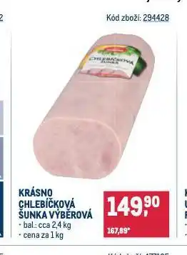 Makro Chlebíčková šunka nabídka