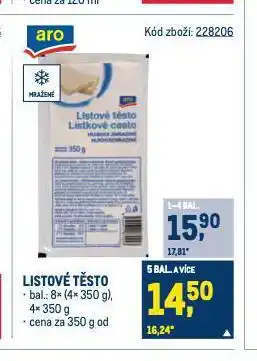 Makro Listové těsto nabídka