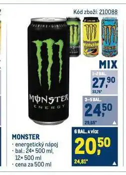 Makro Monster energy drink nabídka