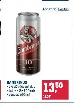 Makro Pivo gambrinus nabídka